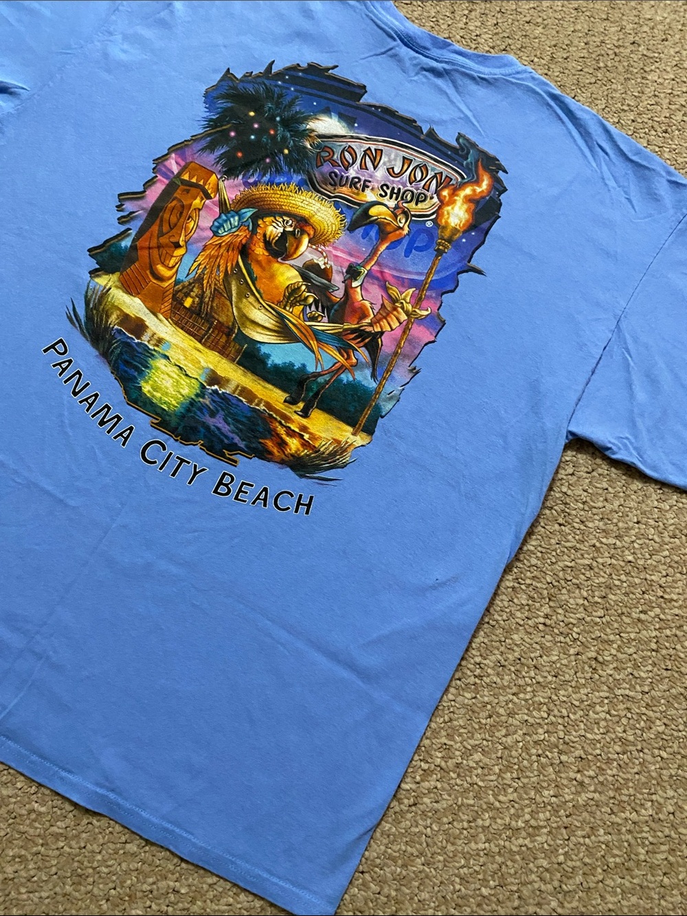 Ron Jon surf shop Mens size XXL Light Blue Short Sleeve Tee Panama City beach - Picture 12 of 16
